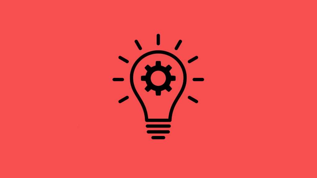 Lightbulb and cog icon, representing the ideation stage of the design thinking process