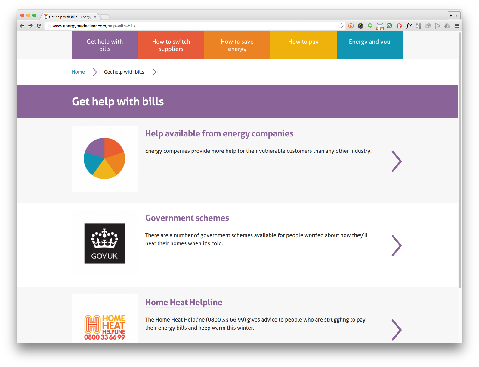 energy uk web design application screenshot example