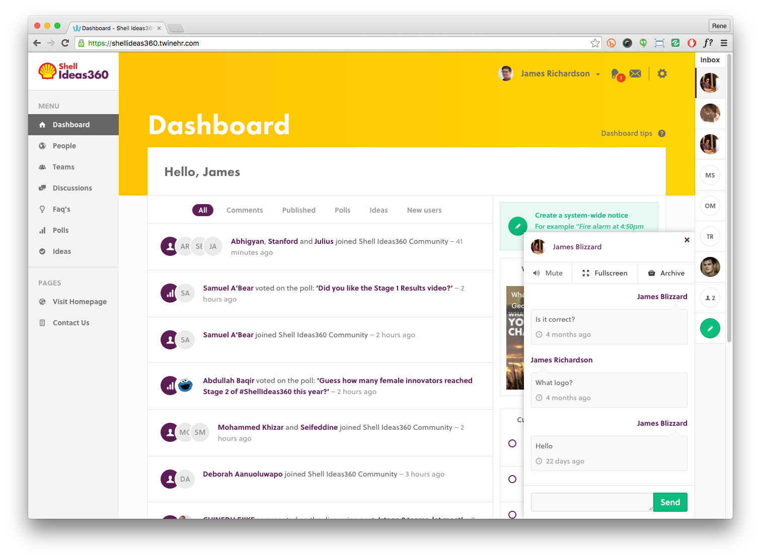 Digital platform - Screenshot
