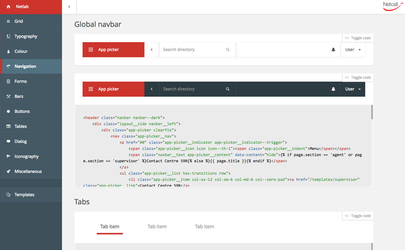 Example of applications design pattern library in netlab