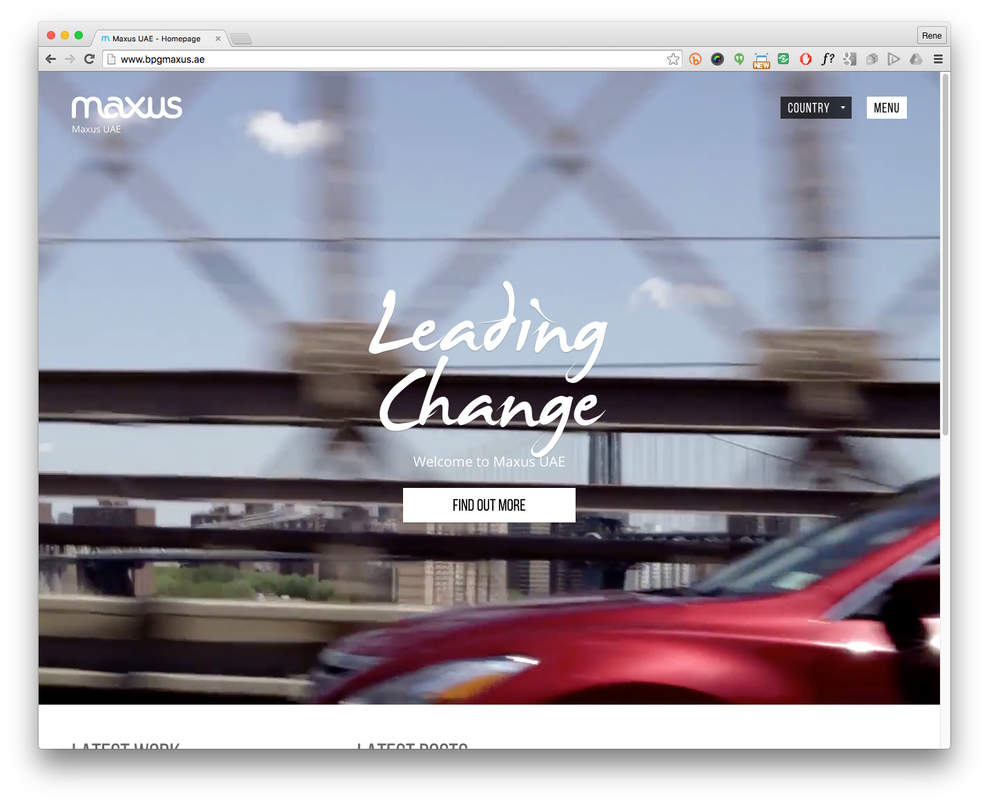 Screen shot of one of the 41 global websites rolled out as part of this project