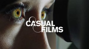 casual films logo in white on a photo background