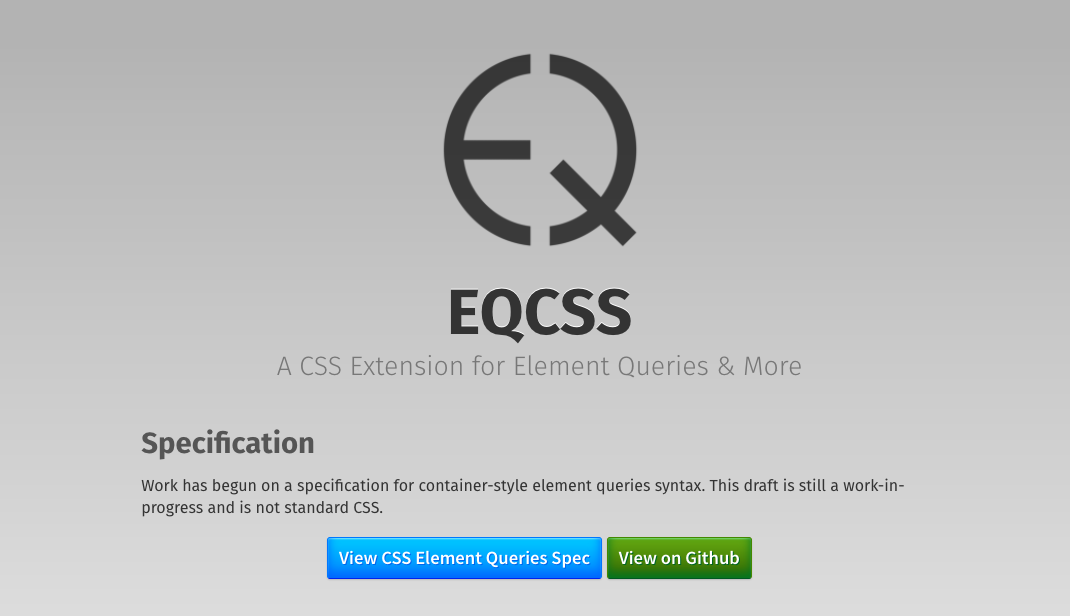 EQCSS homepage screenshot