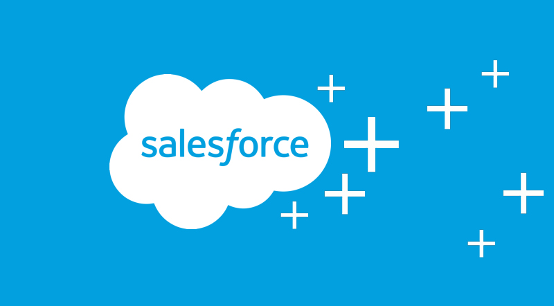 salesforce logo white on blue