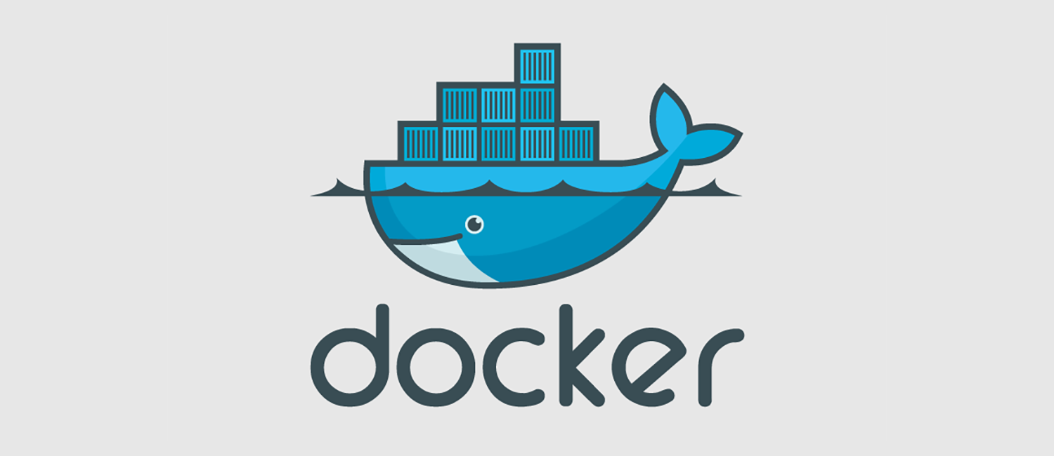 Docker logo blue on grey