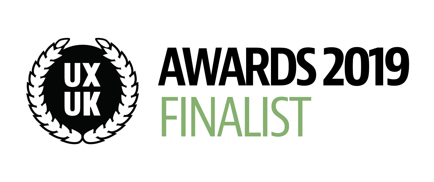 User Experience UK Awards 2019 finalist badge