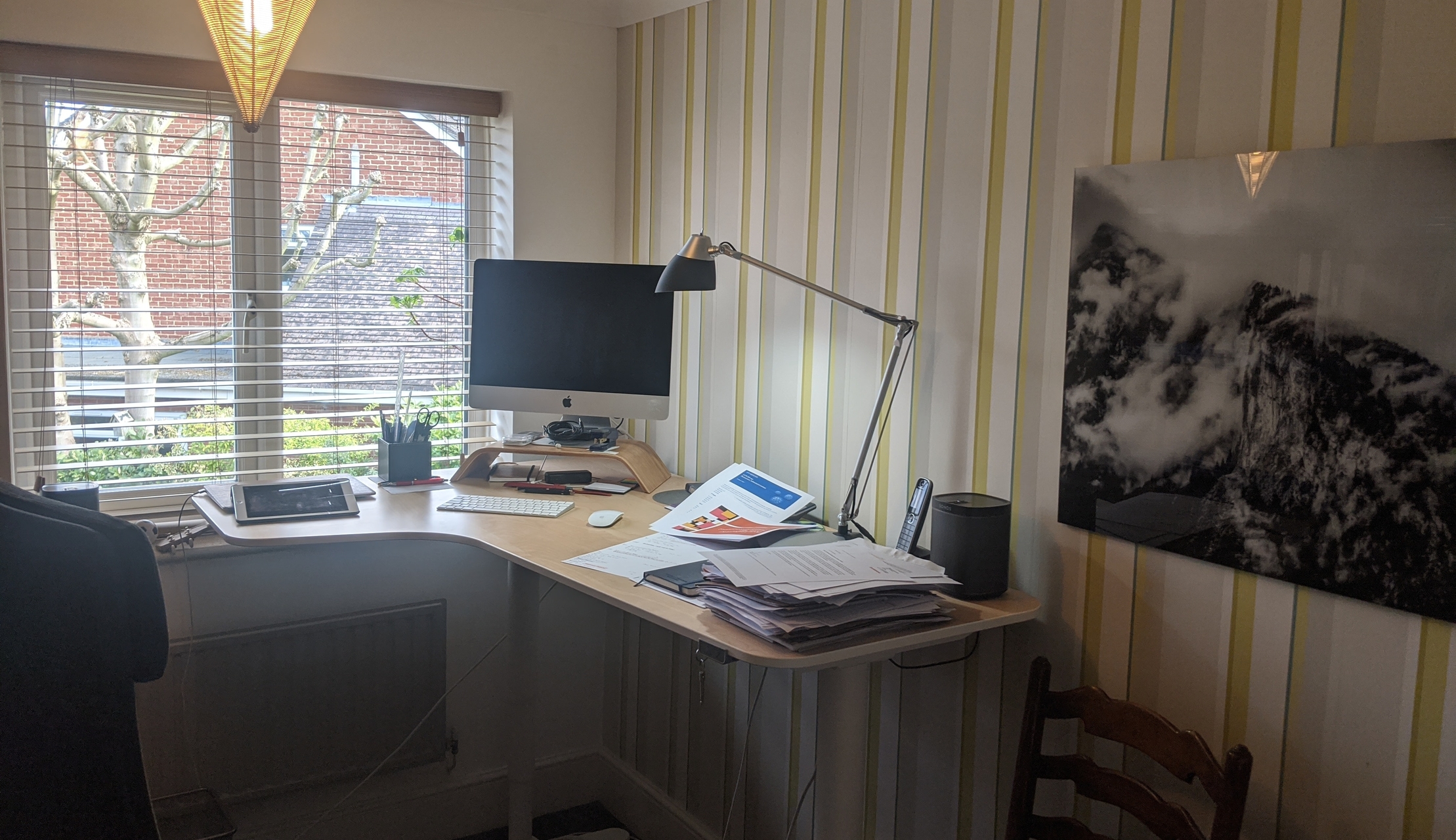 An example home working desk in a home office