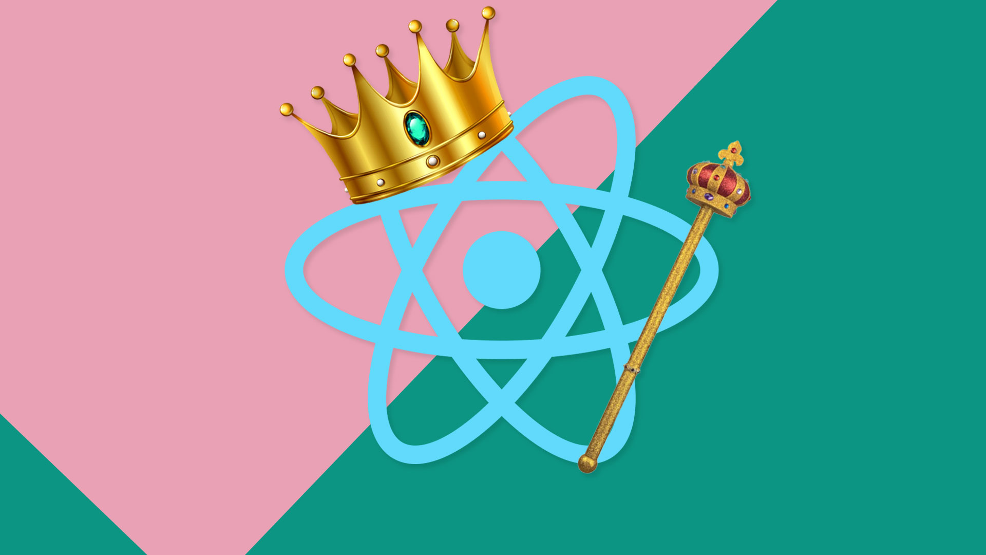 react logo with crown and sceptre