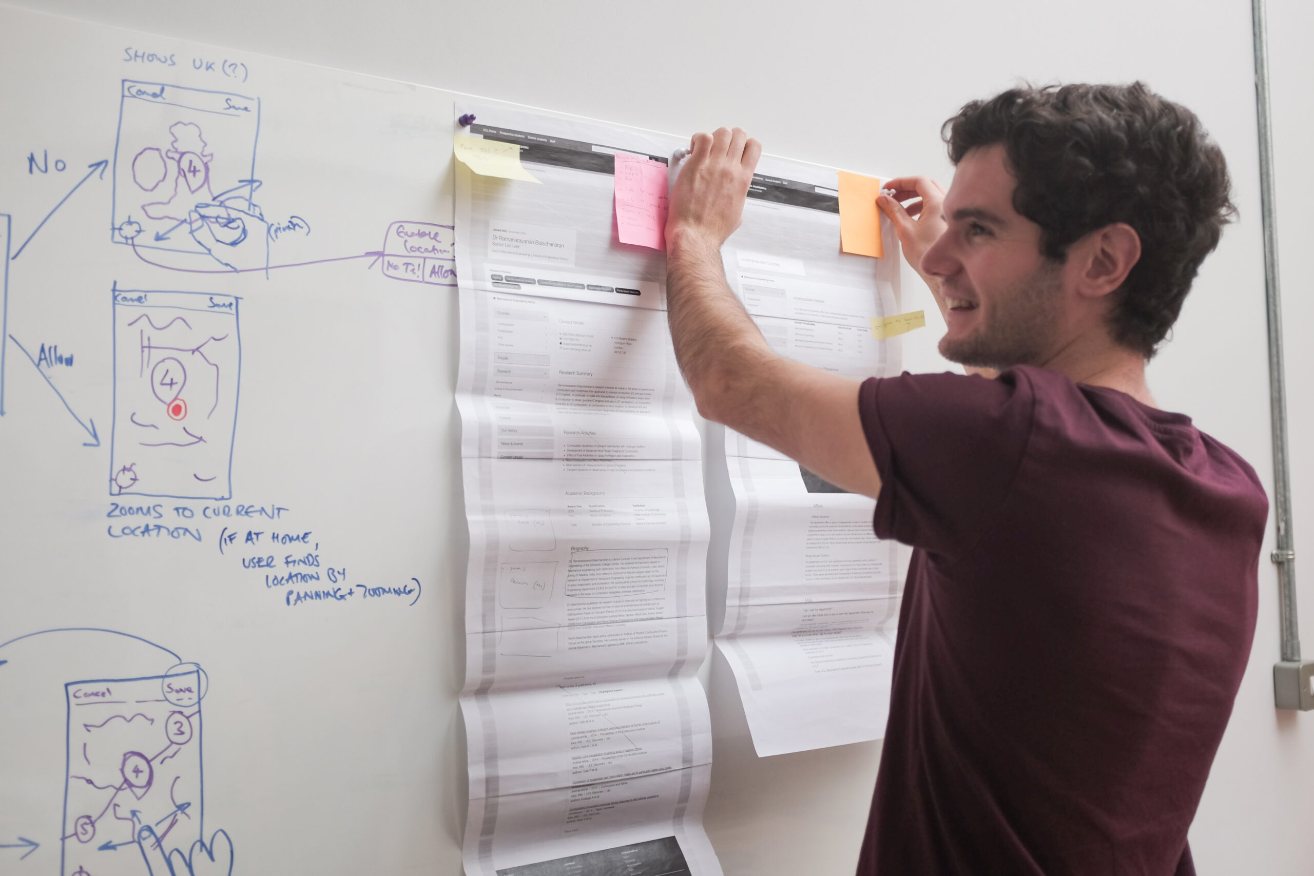 A person taking part in a user research process