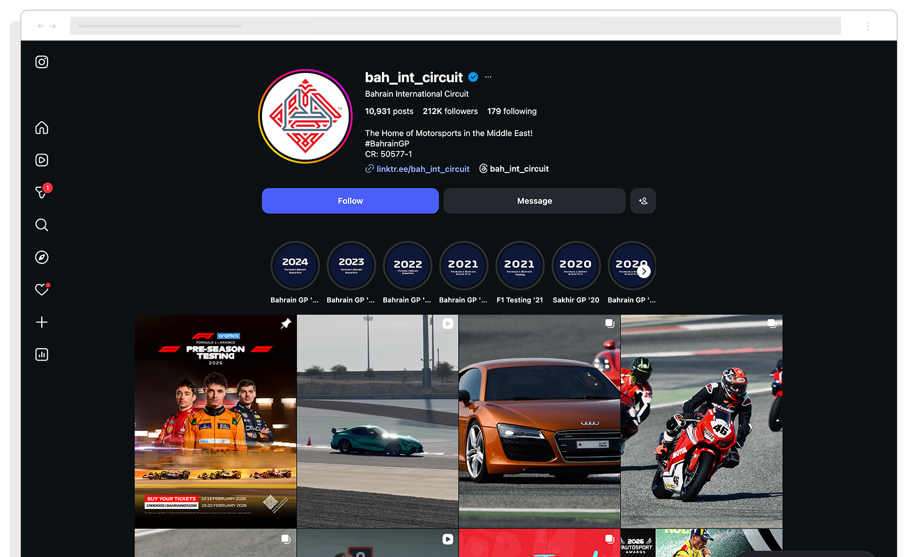 Bahrain GP F1 Instagram