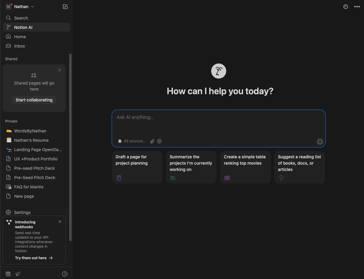 notion dashboard