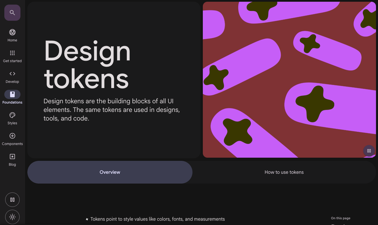 google material 3 design tokens
