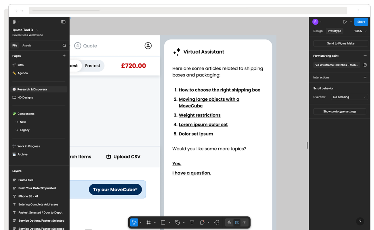 virtual assistant AI module with options highlighted