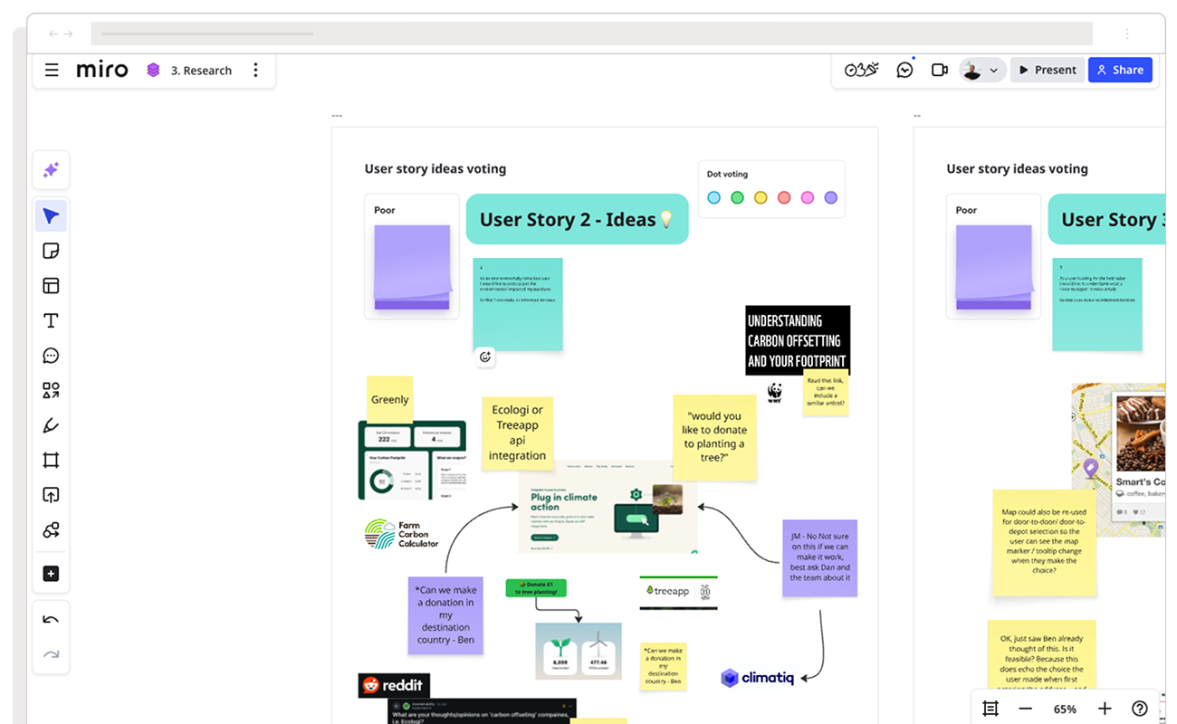 user story breakdown on a whiteboard with post it notes