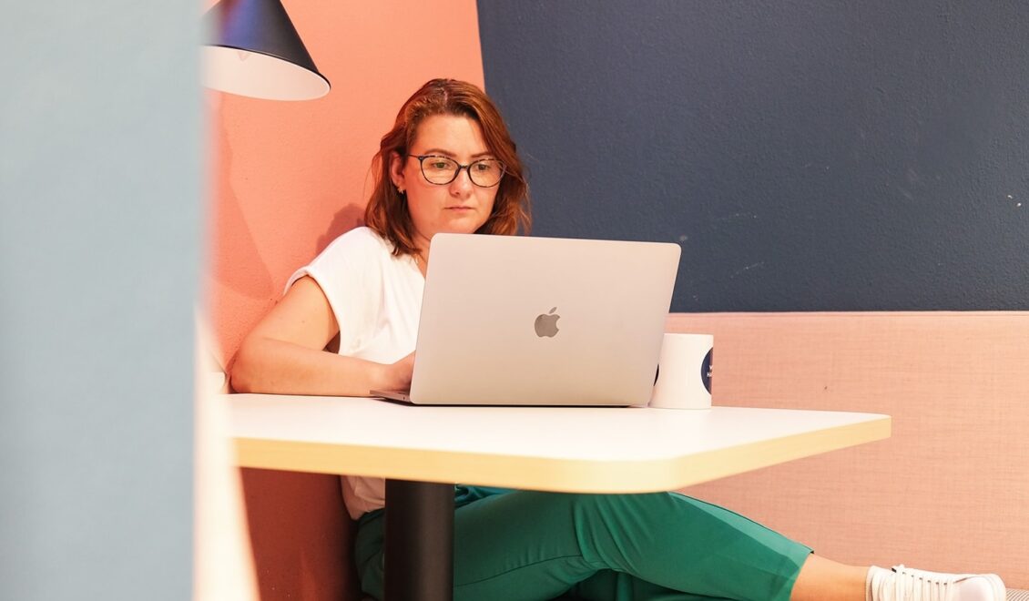 laptop person office